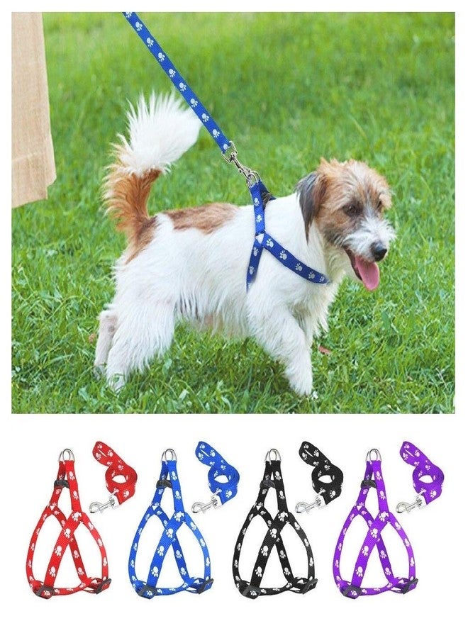 Petlicious & More 15 mm Paw Print Nylon Puppy Harness & Leash Set for Small & Medium Dogs (Color May Vary) - Image 4
